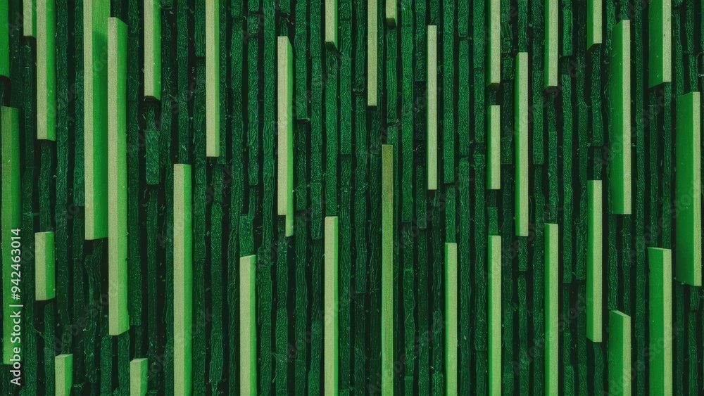 Aufkleber abstract green vertical lines texture on a dark background with grainy noise