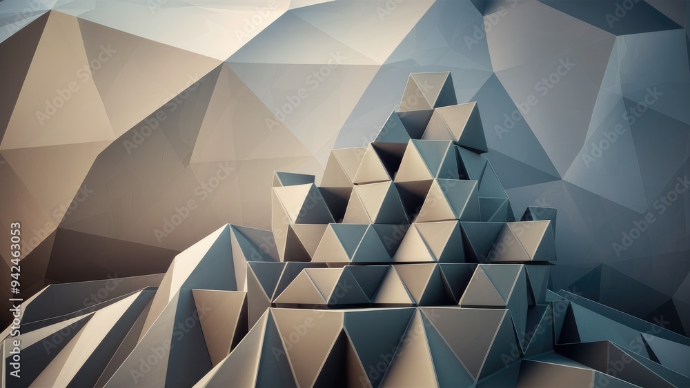 Poster abstract grey triangular gradient background. low poly design with geometric patterns.