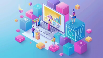 Fototapeta premium Team collaborating on digital project.