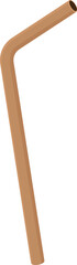 Single brown drinking straw is angled to the right, providing a modern and eco friendly way to enjoy beverages
