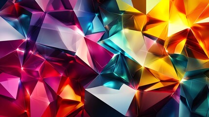 Abstract Colorful Geometric Background, Shiny Triangles