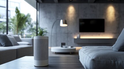 A smart home hub with voice assistant integration