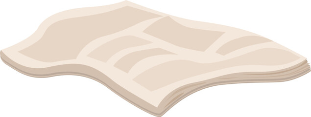 Blank newspaper is lying down with its pages bent