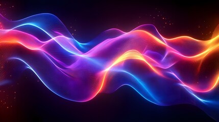 Abstract Neon Wave Background