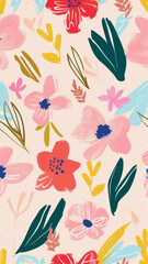 Colorful floral pattern design