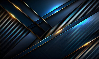 Black background with intersecting lines with blue and orange backlight