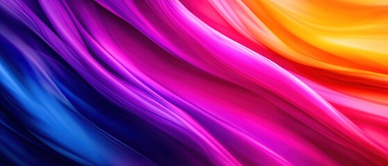 Vibrant flowing waves of color blend seamlessly, creating a dynamic visual experience with lively hues and stunning gradients.
