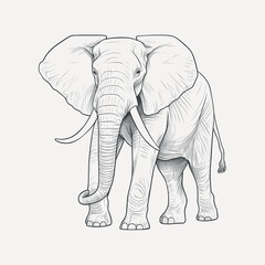 Detailed elephant sketch art