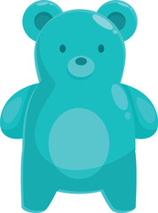 Obraz premium Cartoon illustration of a blue gummy bear standing with arms outstretched
