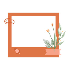 Watercolor Floral Photo Frame, perfect for your design need, for invitation, twibbon, border, photo frame, and background