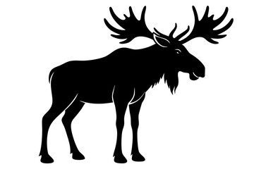moose silhouette, moose vector illustration