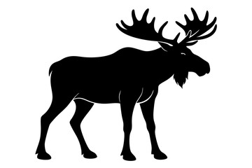 moose silhouette, moose vector illustration
