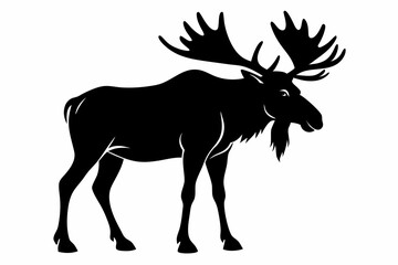 moose silhouette, moose vector illustration