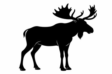Obraz premium moose silhouette, moose vector illustration