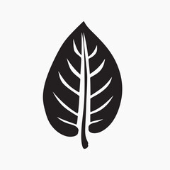 Fototapeta premium Minimalist black leaf silhouette design