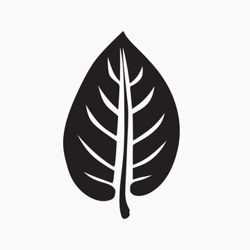 recommend clip art: Minimalist black leaf silhouette design