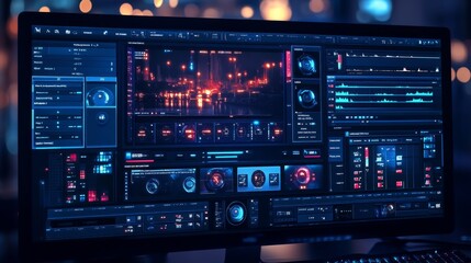 Obraz premium Futuristic Interface Monitor.