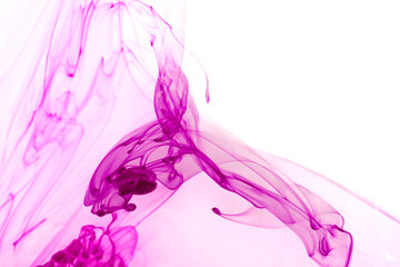 abstract background with color blots and ink in water close up