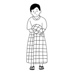 Boys wear sarongs after circumcision (Khitan)