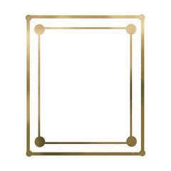 Minimalist Rectangular Gold Frame Transparent Clipart 
