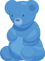 Blue gummy bear sitting and waiting for someone
