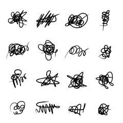 hand drawn of tangle scrawl sketch. Abstract scribble, chaos doodle pattern Isolated on white background. Vector illustration.