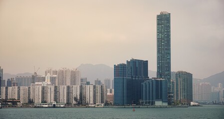 Obraz premium The Harbourfront Landmark and the Harbour Plaza Hotel, Kowloon, Hong Kong