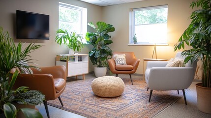 Cozy Living Room with Plants.