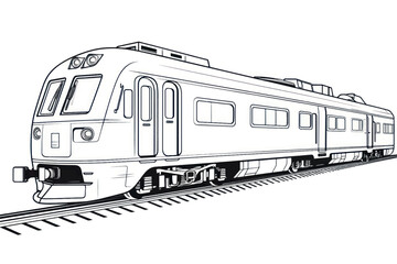 Fototapeta premium Modern train line drawing illustration