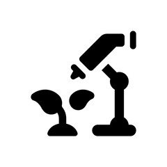 Microscope solid icon. Scientific microscope glyph style