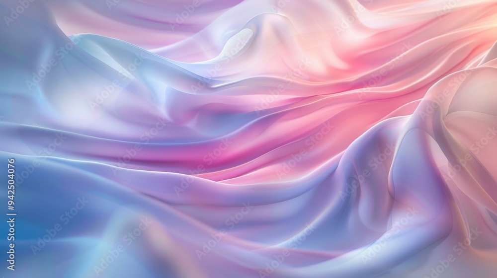 Poster a soft pastel gradient of flowing fabric, creating a dreamy and delicate visual texture with gentle 