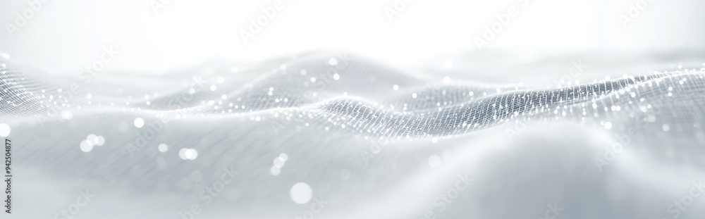 Aufkleber 3D illustration showcasing a white abstract background with a high tech network and a cyberspace grid featuring a starry outer space texture