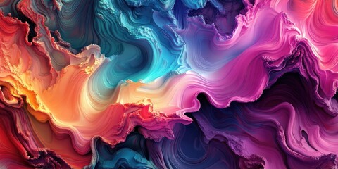 Naklejka premium Colorful abstract pattern background in 3D cartoon rendering Modern graphic art and fractal artwork Creative decoration for print products Design element Digital fantasy painting Trendy desktop wal