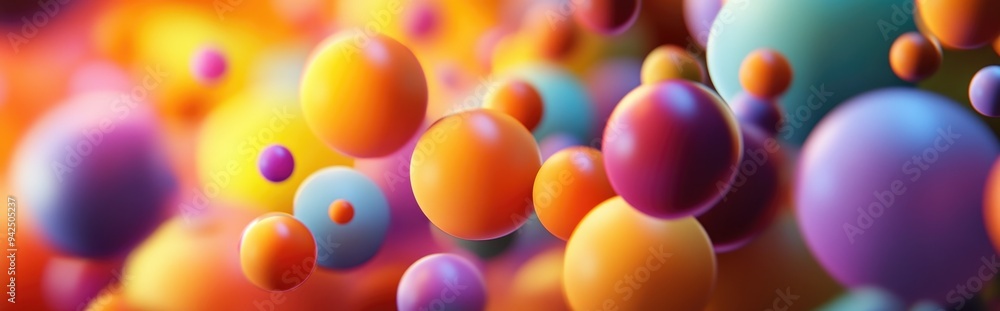 Poster Abstract turnovers bokeh background in 3D cartoon rendering