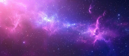 Fototapeta premium Beautiful starry sky featuring highlights and a nebula in a 3D cartoon rendering Space background