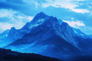 Fototapeta premium Blue mountain wallpaper in 2k , ai