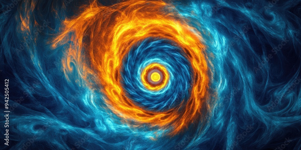 Aufkleber swirling radial background with a 3d cartoon rendering modern art spiral vortex graphic fractal artw