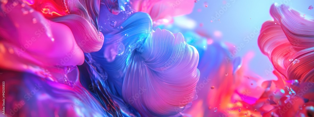Poster color dream series featuring a composition of gradients and spectral hues in a 3d cartoon rendering 