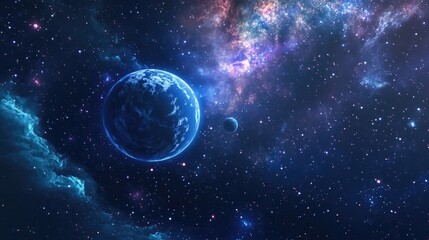 Obraz premium 3D cartoon depiction of a galaxy and planet stars in open space