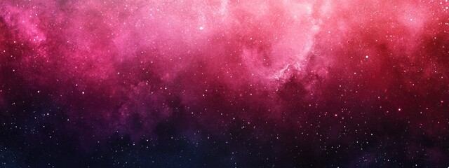 Obraz premium Abstract night sky space watercolor background featuring stars with a 3D cartoon rendering of a dark red and pink nebula in the universe Watercolor hand drawn illustration showcasing pink watercol