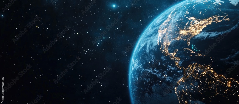 Aufkleber nightly earth in outer space collage featuring a 3d cartoon rendering abstract wallpaper showcasing 