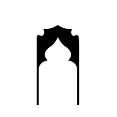 Islamic door and window vector, Islamic architecture, ornate door design, decorative door and window