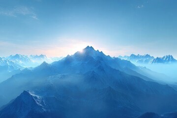 Obraz premium Blue mountain wallpaper in 2k , ai