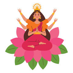 goddess durga on lotus flower