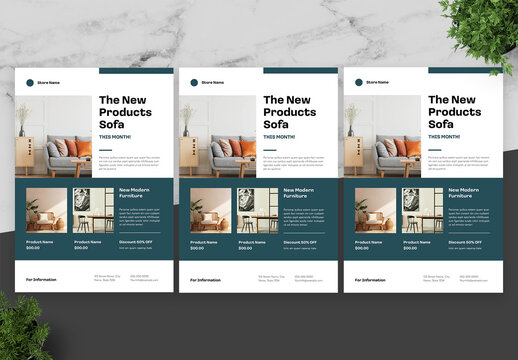 Blue and White Furniture Flyer