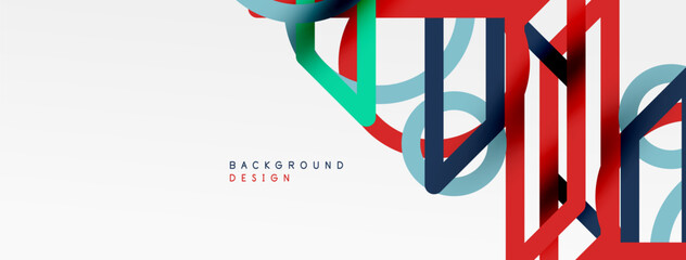 Abstract background - colorful circle lines technology or business digital template