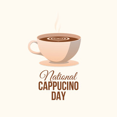 vector graphic of National Cappuccino Day ideal for National Cappuccino Day celebration.