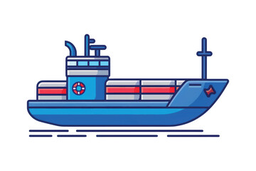 Colorful cargo ship illustration