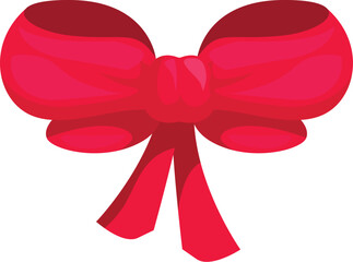 Bright red ribbon tied in a bow, perfect for adding a festive touch to any occasion