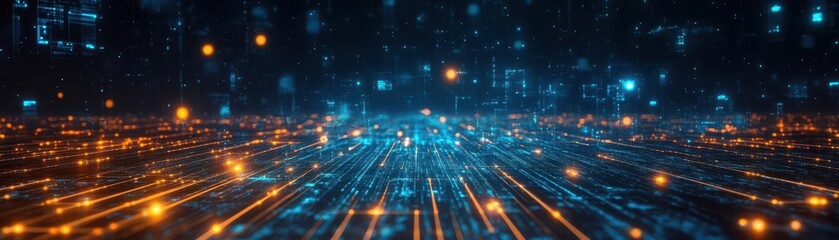 Obraz premium Depict a digital marketplace where profits are visualized as glowing orbs of energy, circulating between buyers and sellers